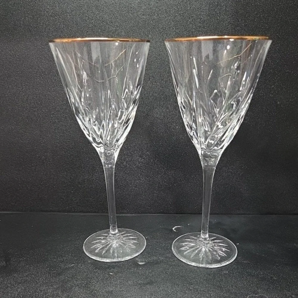 Cristal d'Arques Cassandra Wine Glasses, Set of‎ 2, Vintage Crystal Stemware